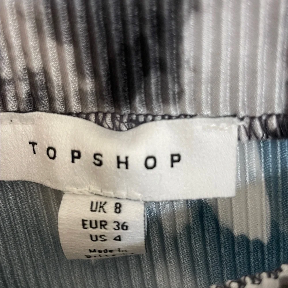 Topshop Gray & White Floral Crinkle Pleated Maxi Skirt | 4